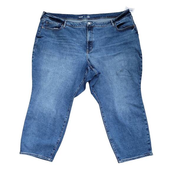 Old Navy Plus Sz 28 High Rise Curvy OG Straight Jeans Extra Stretch Women Sz 28 - Picture 1 of 7